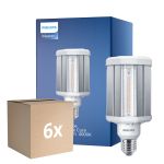 Monipakkaus 6x Philips TrueForce LED E27 HPL Kirkas 42W 6000lm 360D - 840 Kylmä Valkoinen | Korvaa 125W