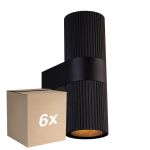 Monipakkaus 6x Nordlux Kyklop Seinävalaisin Aluminium Musta Up & Down | Sopii 2x GU10