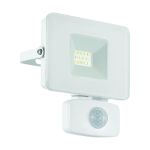 Eglo Seinävalaisin Faedo 3 Aluminium Valkoinen 10W 1000lm - 850 Kylmä Valkoinen | IP44 - Liiketunnistin
