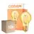 Monipakkaus 10x Osram Vintage 1906 LED E27 Päärynä Filament Kulta 7.5W 865lm - 825 Erittäin Lämmin Valkoinen | Korvaa 60W